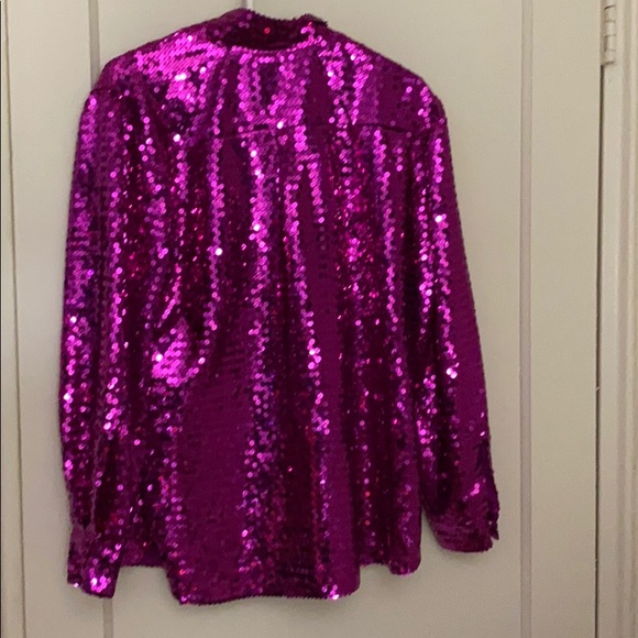 NWT MSGM pink sequins button down shirt size: 46 - Picture 10 of 13